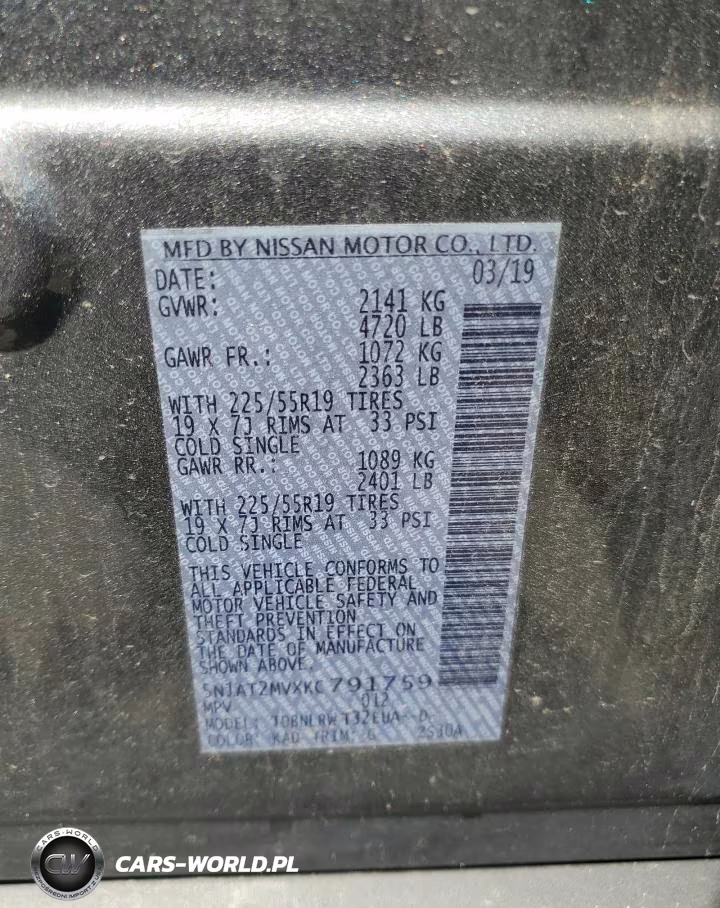 2019 Nissan Rogue S VIN:5N1AT2MVXKV791759 - 13