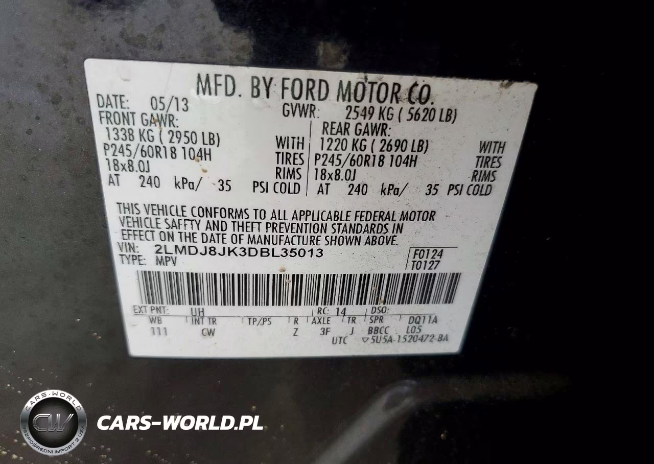 2013 Lincoln Mkx VIN:2LMDJ8JK3DBL35013 - 12