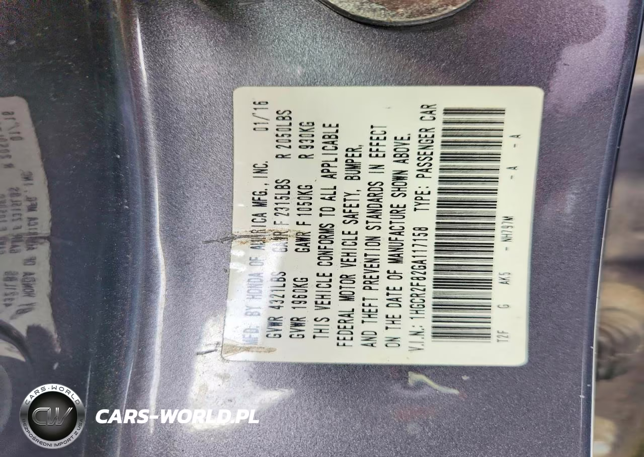 2016 Honda Accord Exl VIN:1HGCR2F82GA117158 - 12