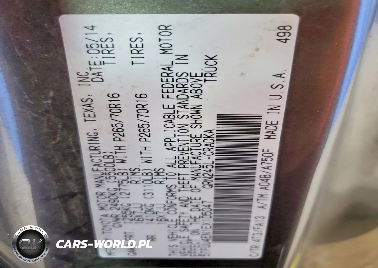 2014 Toyota Tacoma V6 VIN:5TFUU4EN1EX105047 - 12