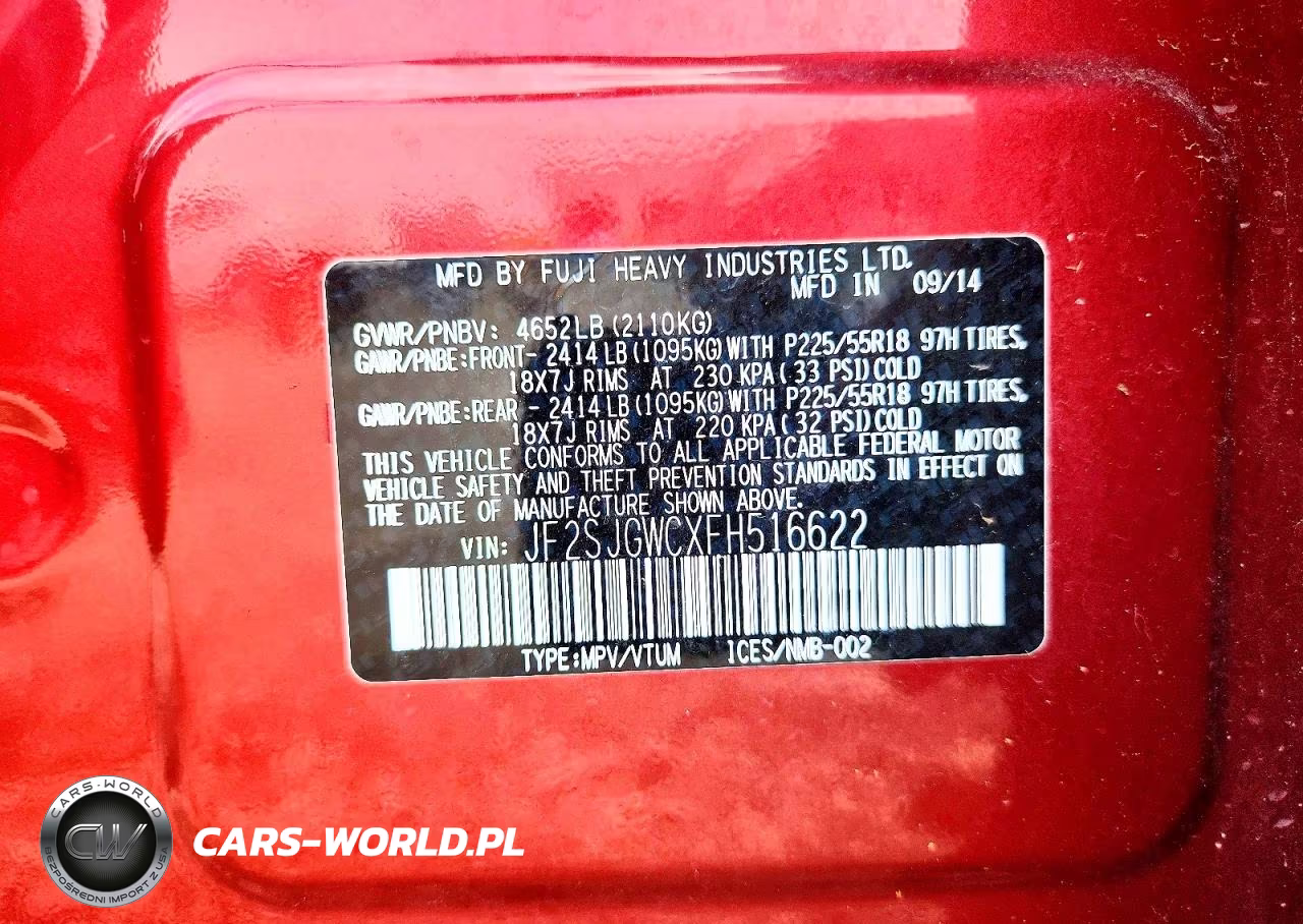 2015 Subaru Forester 2.0Xt Touring VIN:JF2SJGWCXFH516622 - 14