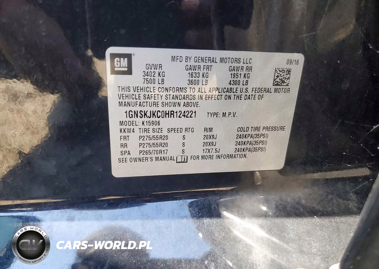 2017 Chevrolet Suburban K1500 Premier VIN:1GNSKJKC0HR124221 - 13
