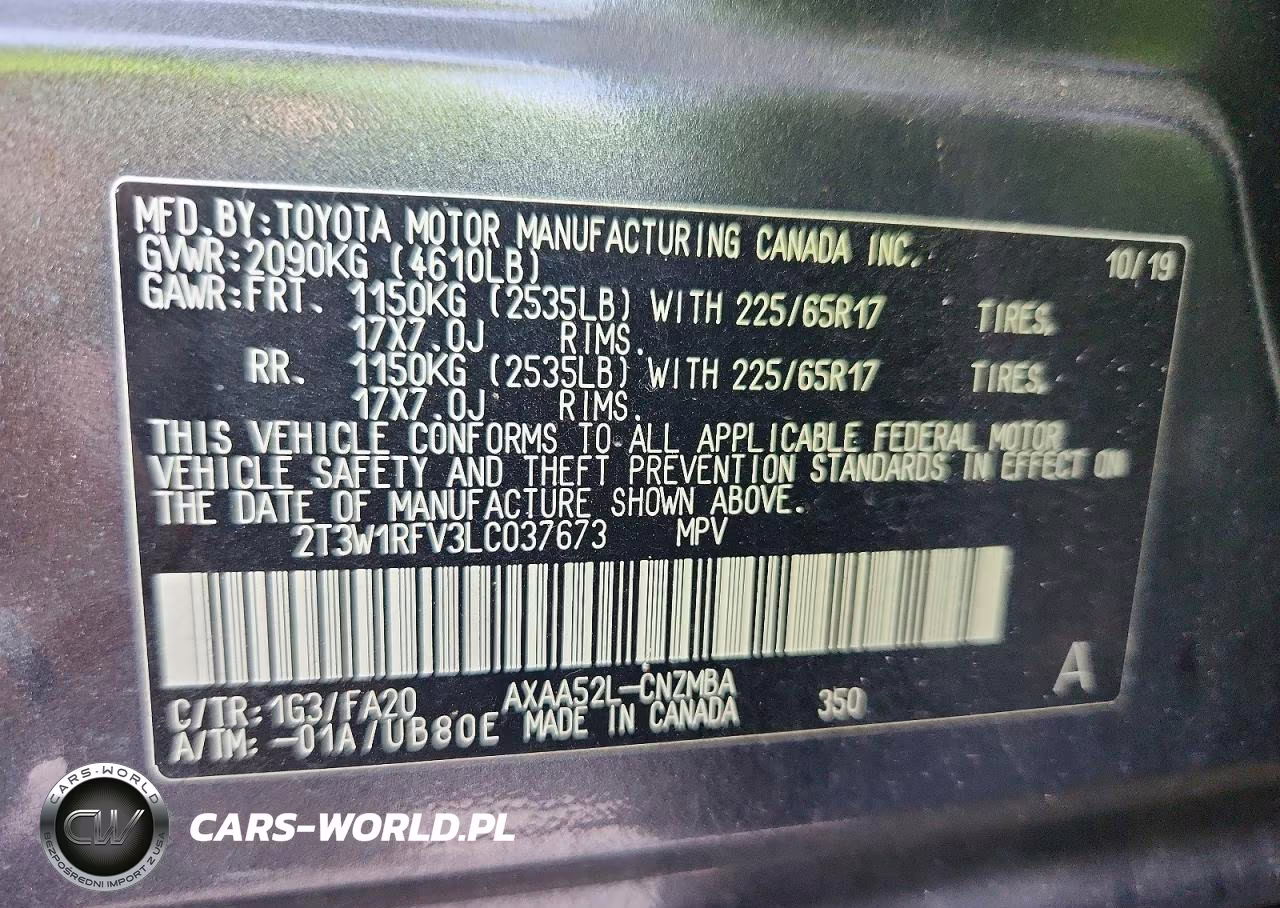2020 Toyota Rav4 Xle VIN:2T3W1RFV3LC037673 - 13