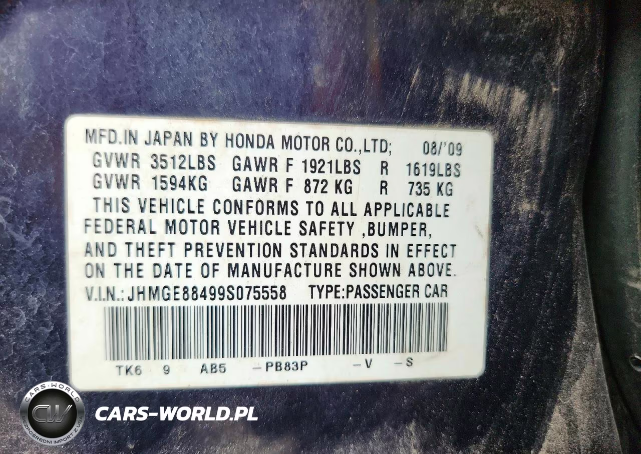 2009 Honda Fit Sport VIN:JHMGE88499S075558 - 12