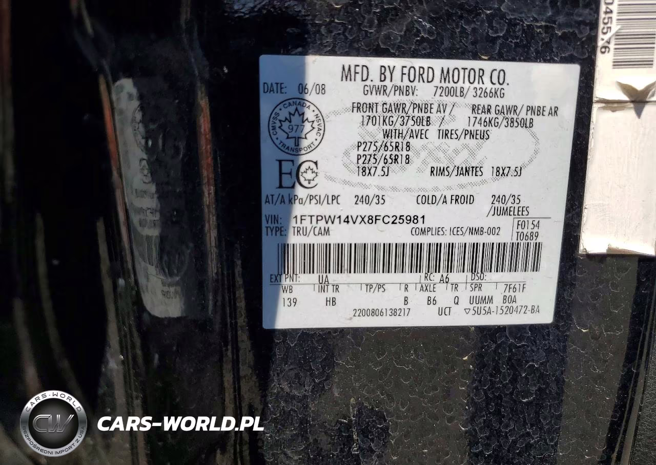 2008 Ford F150 VIN:1FTPW14VX8FC25981 - 12