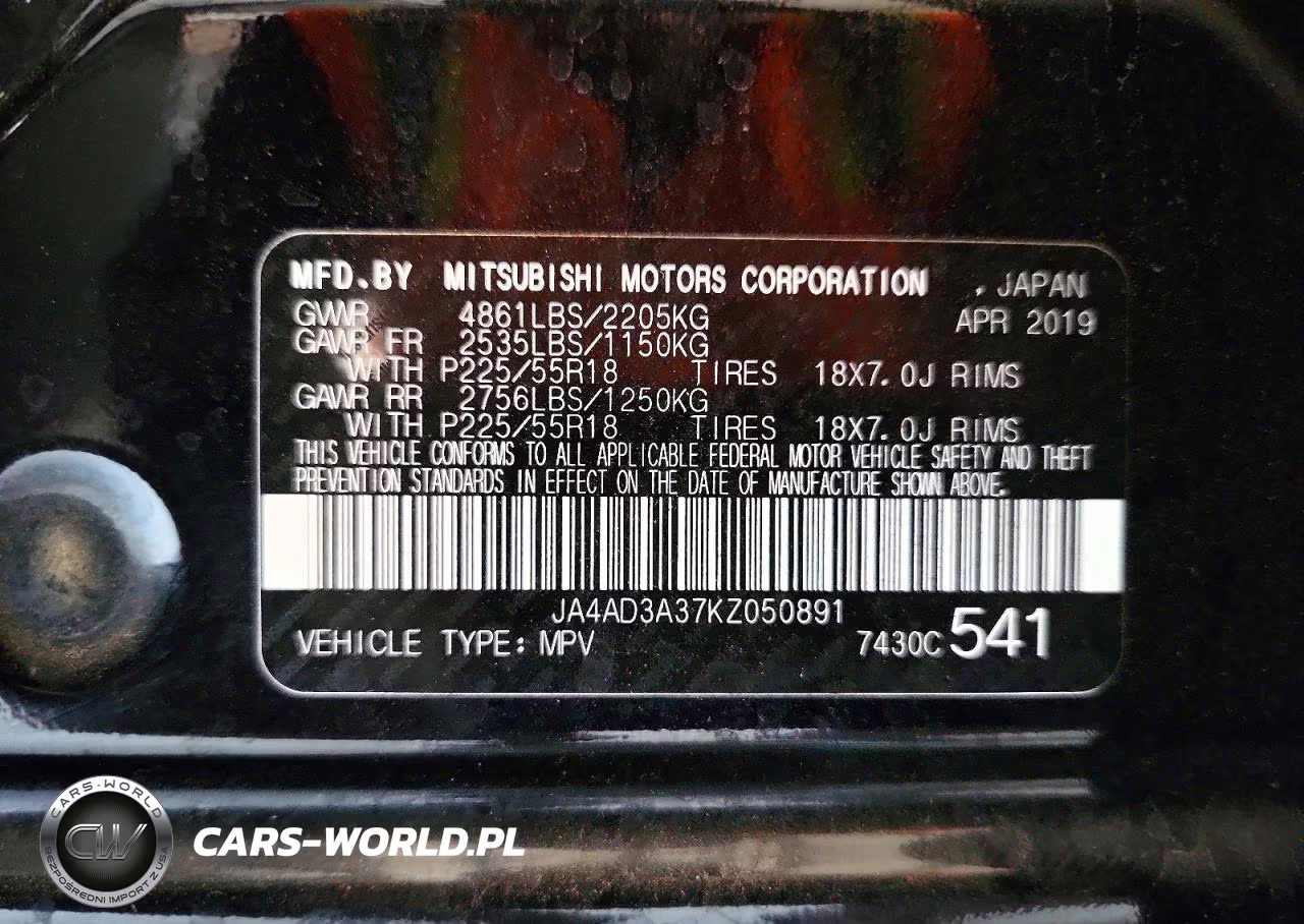 2019 Mitsubishi Outlander Se VIN:JA4AD3A37KZ050891 - 14