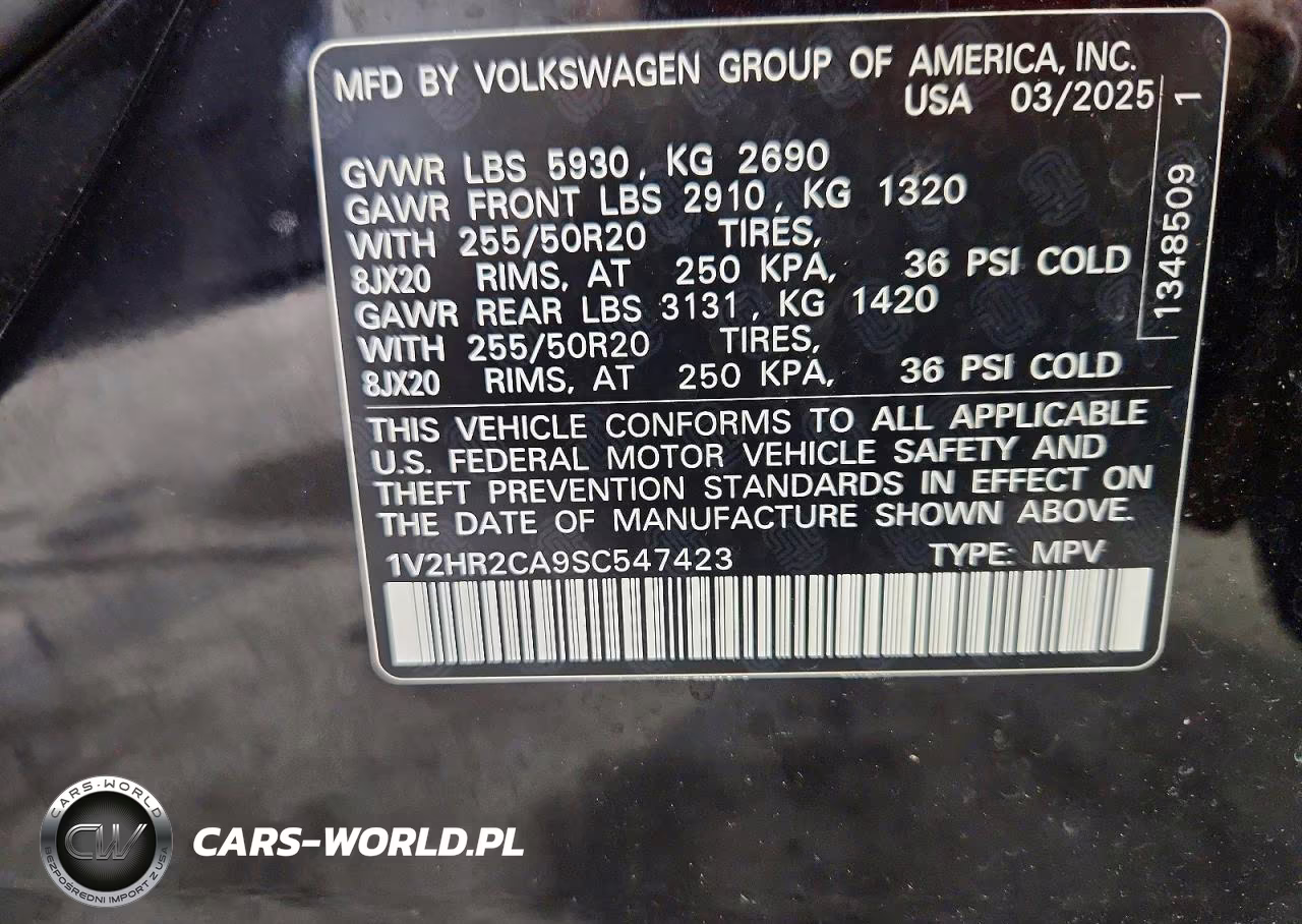 2025 Volkswagen Atlas Se VIN:1V2HR2CA9SC547423 - 13