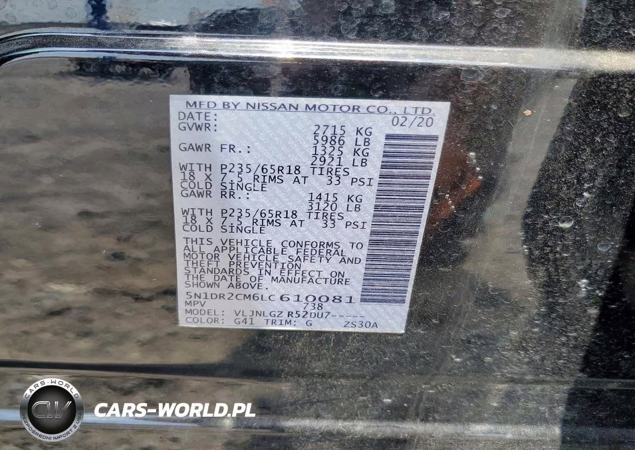 2020 Nissan Pathfinder Sl VIN:5N1DR2CM6LC610081 - 14