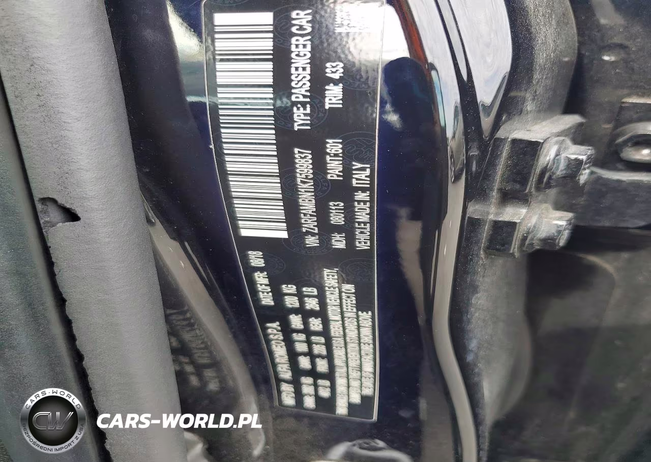 2019 Alfa Romeo Giulia Ti VIN:ZARFAMBN1K7599837 - 13