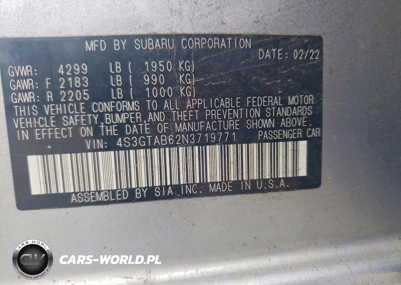 2022 Subaru Impreza VIN:4S3GTAB62N3719771 - 13