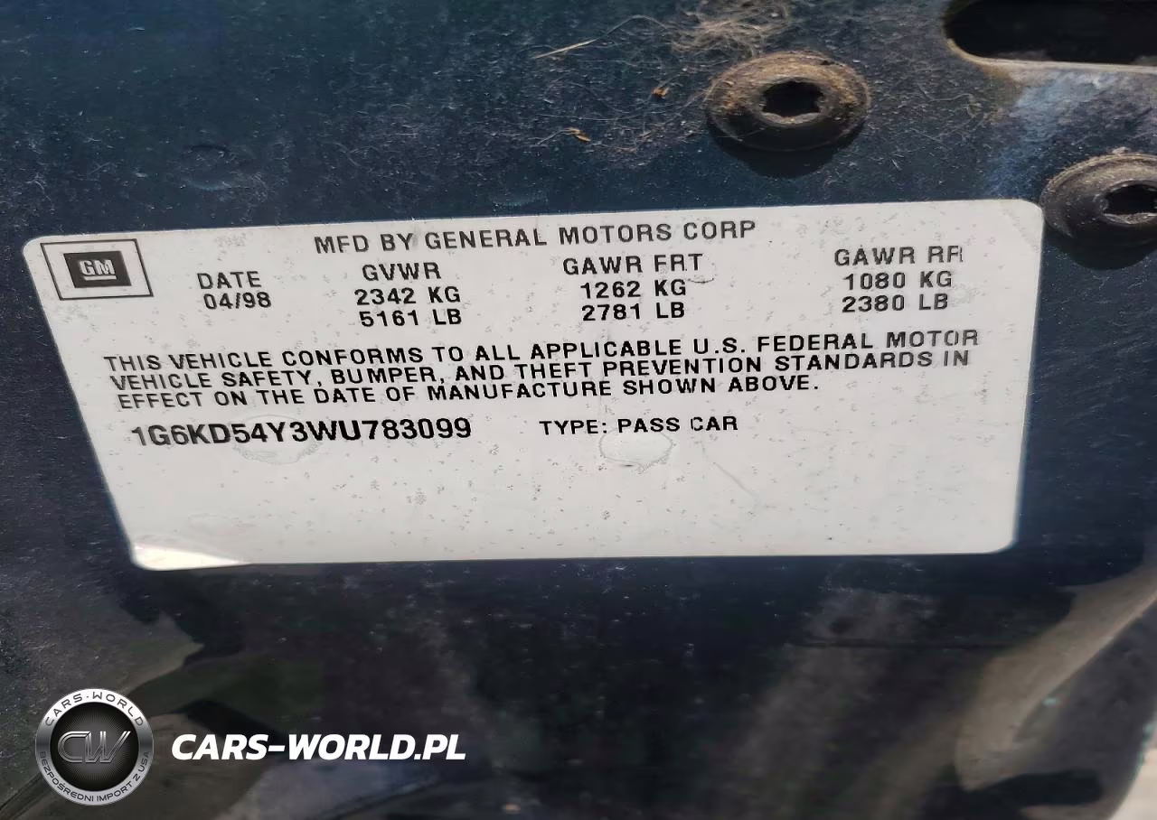 1998 Cadillac Deville VIN:1G6KD54Y3WU783099 - 12