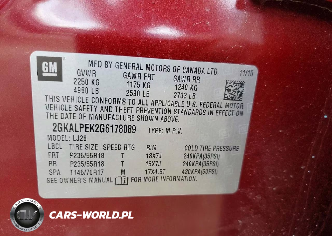 2016 GMC Terrain Slt VIN:2GKALPEK2G6178089 - 13