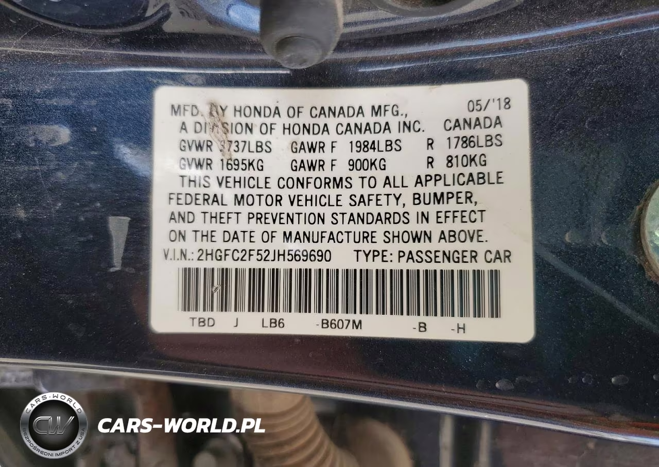 2018 Honda Civic Lx VIN:2HGFC2F52JH569690 - 12