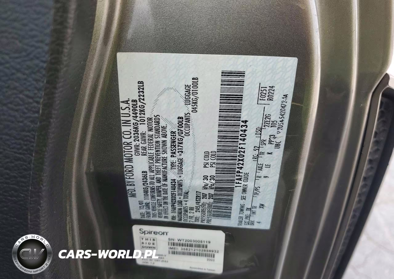 2002 Ford Mustang Gt VIN:1FAFP42X02F140434 - 12