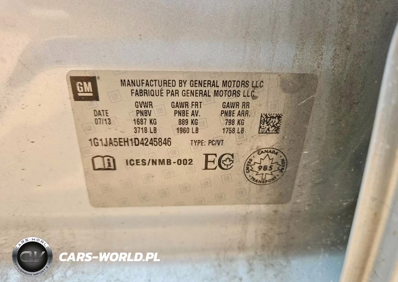 2013 Chevrolet Sonic Ls VIN:1G1JA5EH1D4245846 - 12