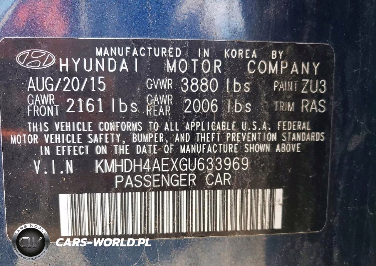2016 Hyundai Elantra Se VIN:KMHDH4AEXGU633969 - 12