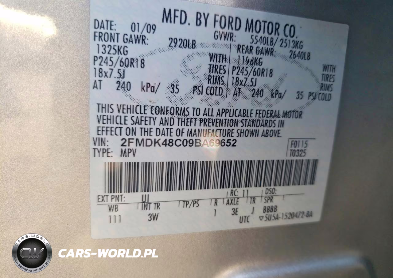 2009 Ford Edge Sel VIN:2FMDK48C09BA69652 - 14