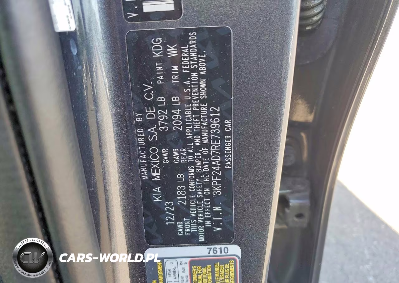 2024 Kia Forte Lxs VIN:3KPF24AD7RE739612 - 13