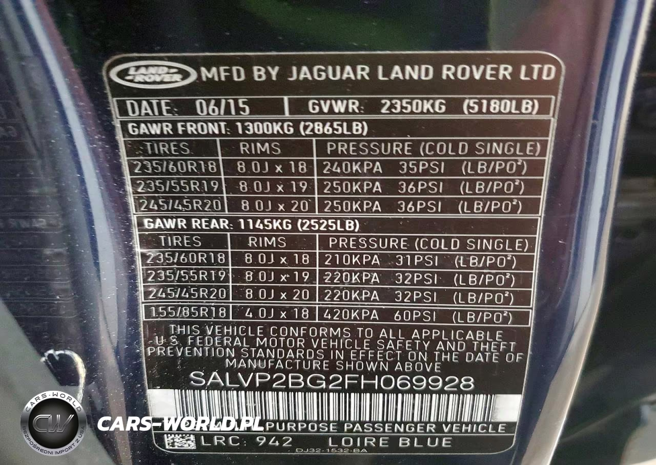 2015 Land Rover Range Rover Evoque Pure Plus VIN:SALVP2BG2FH069928 - 13