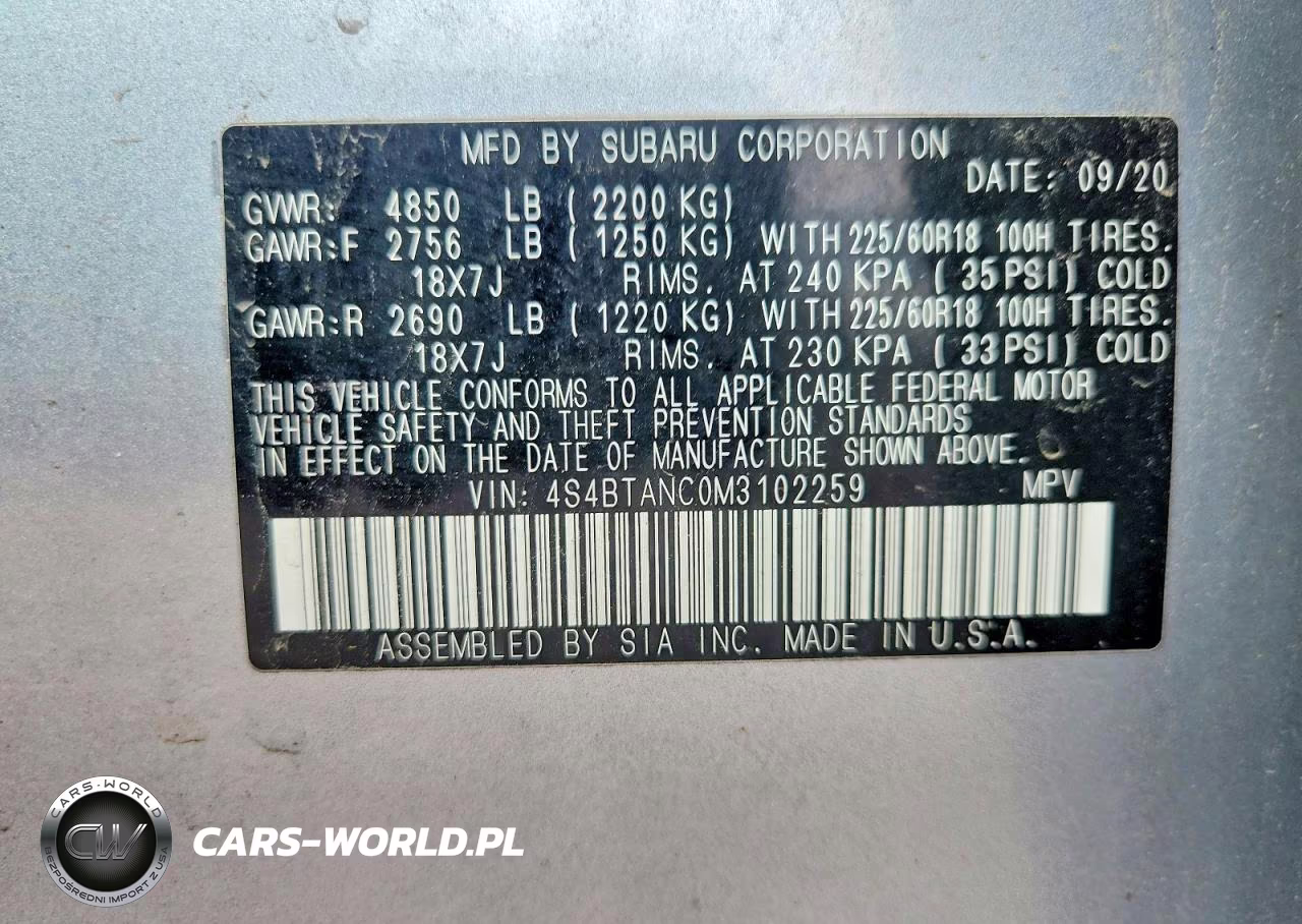 2021 Subaru Outback Limited VIN:4S4BTANC0M3102259 - 13