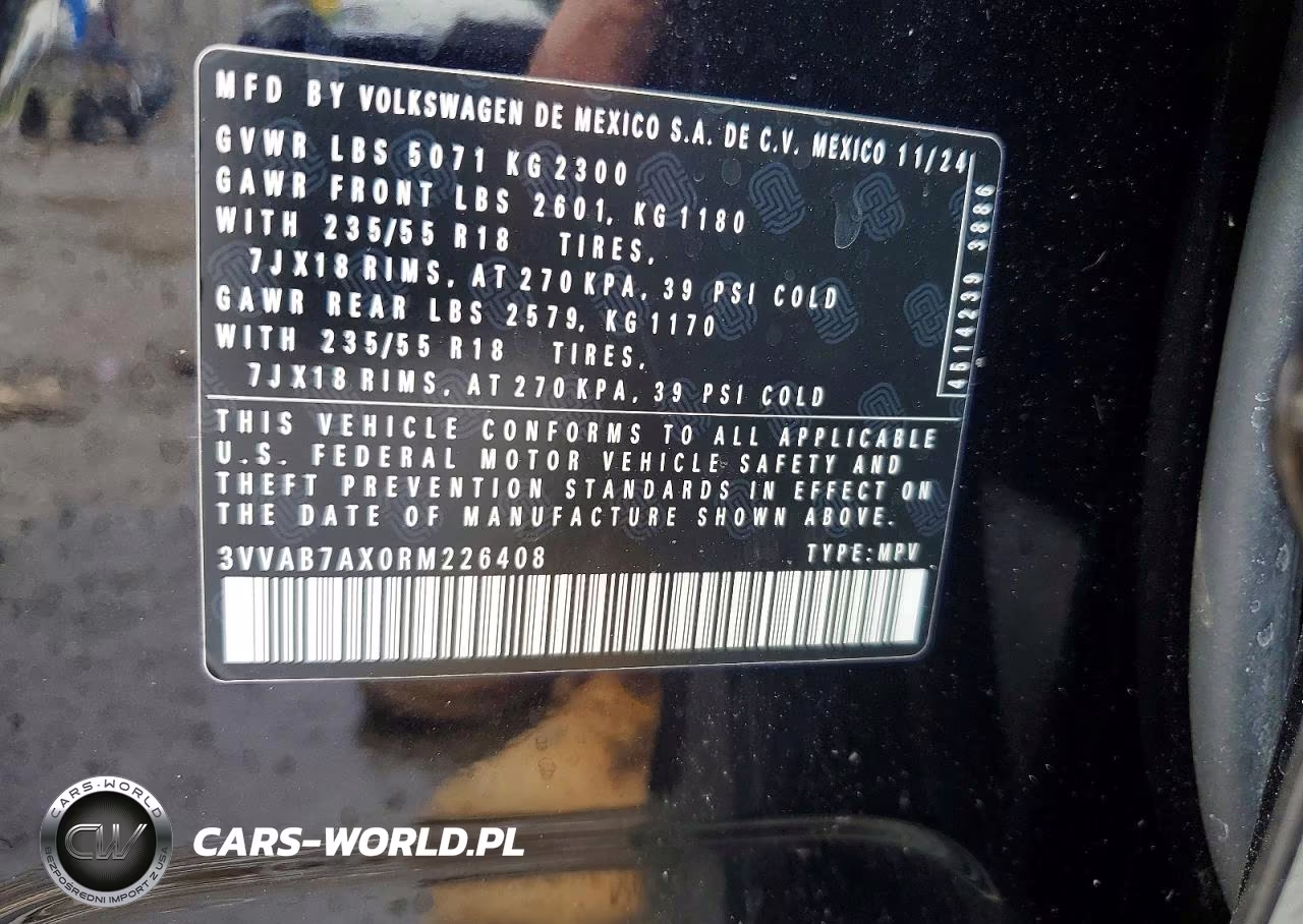 2024 Volkswagen Tiguan Wolfsburg VIN:3VVAB7AX0RM226408 - 13