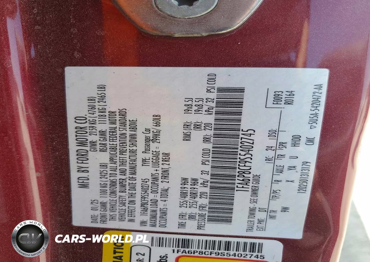 2025 Ford Mustang Gt VIN:1FA6P8CF9S5402745 - 12