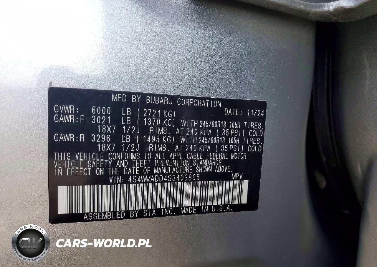 2025 Subaru Ascent Premium VIN:4S4WMADD4S3403865 - 13