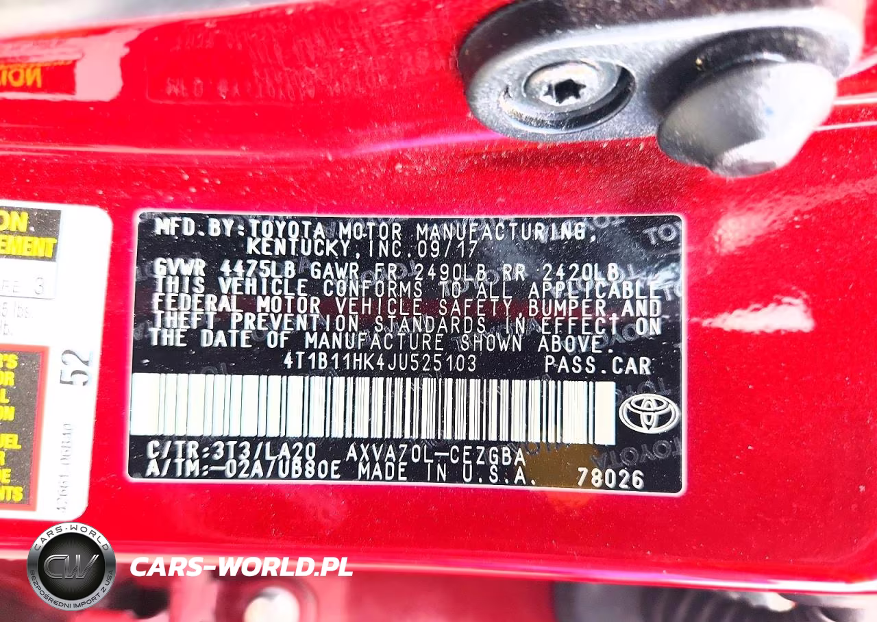 2018 Toyota Camry Xle VIN:4T1B11HK4JU525103 - 12