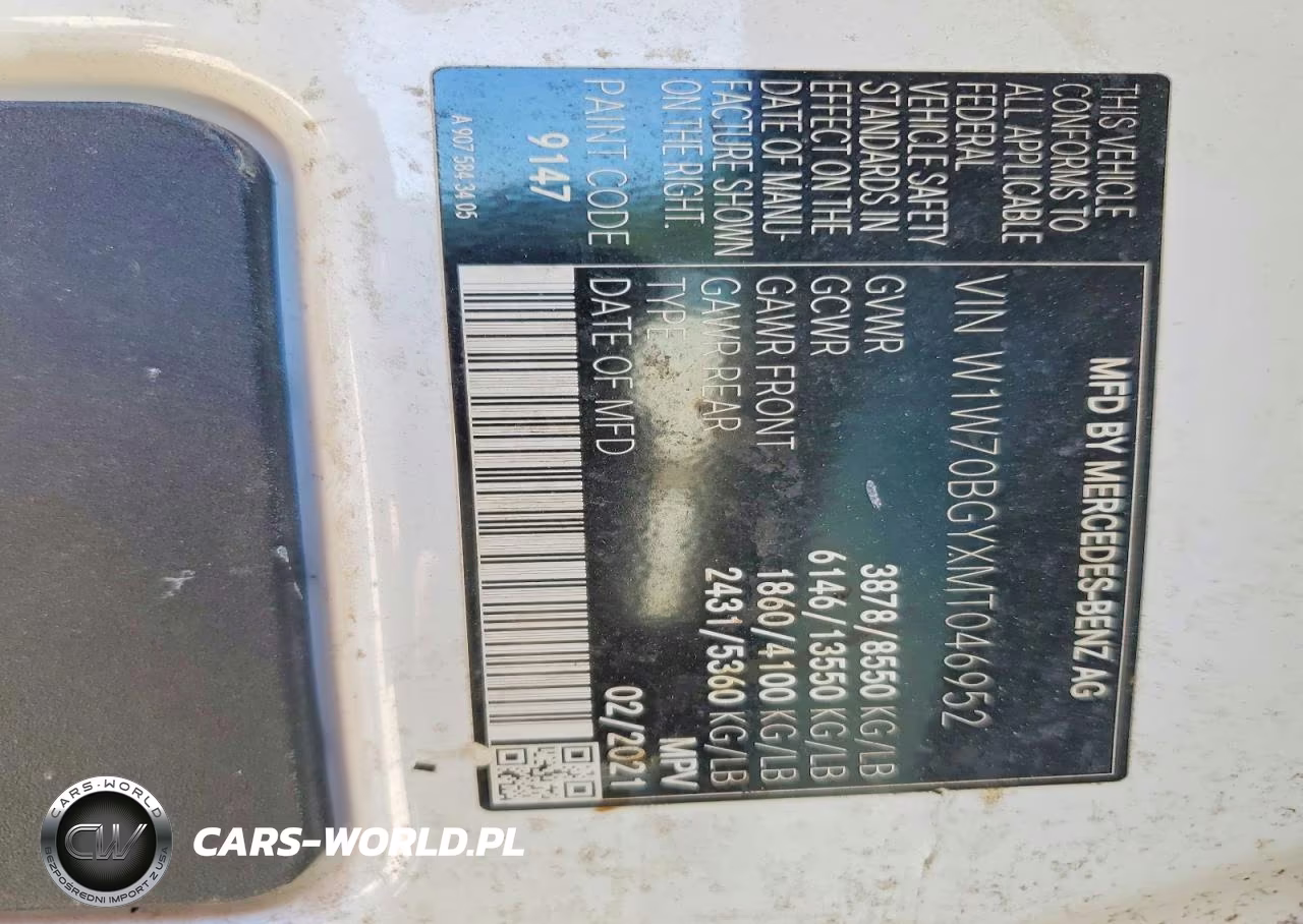 2021 Mercedes-Benz Sprinter 1500 VIN:W1W70BGYXMT046952 - 13
