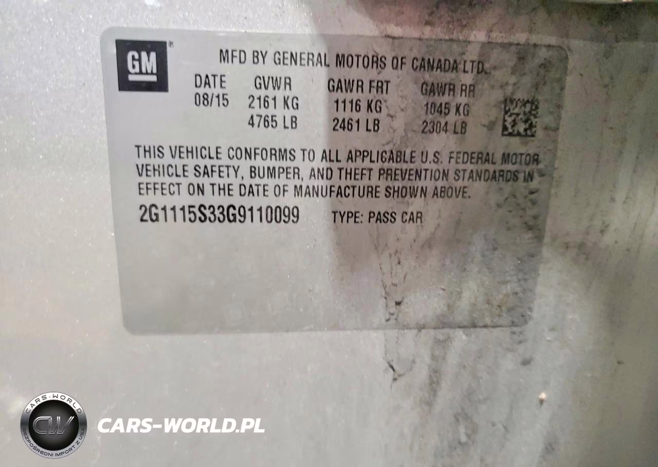 2016 Chevrolet Impala Lt VIN:2G1115S33G9110099 - 12