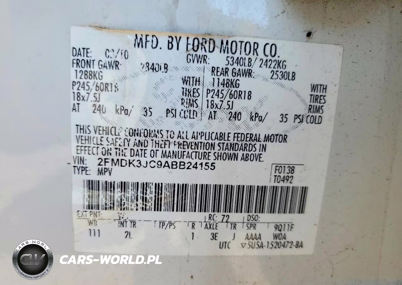 2010 Ford Edge Sel VIN:2FMDK3JC9ABB24155 - 13
