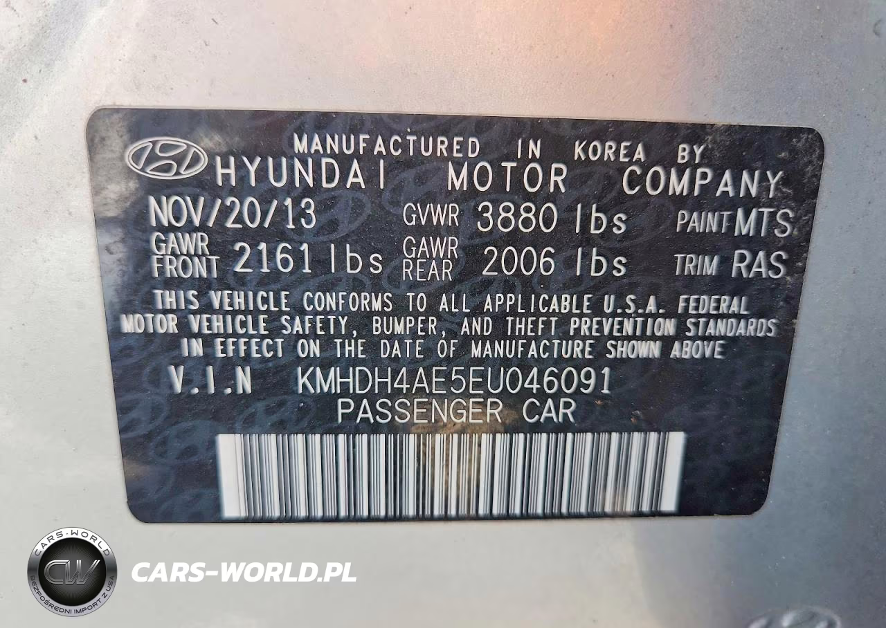 2014 Hyundai Elantra Limited VIN:KMHDH4AE5EU046091 - 12