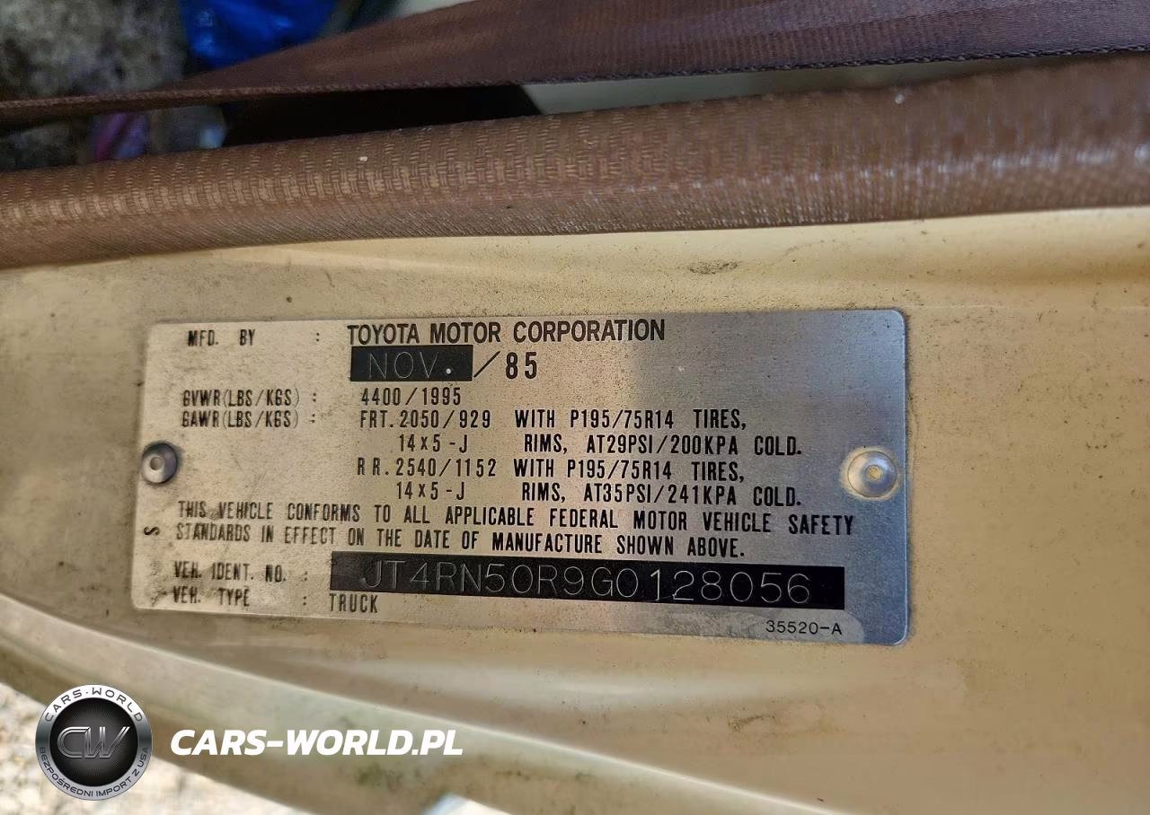 1986 Toyota Pickup 1-2 Ton Rn50 VIN:JT4RN50R9G0128056 - 12