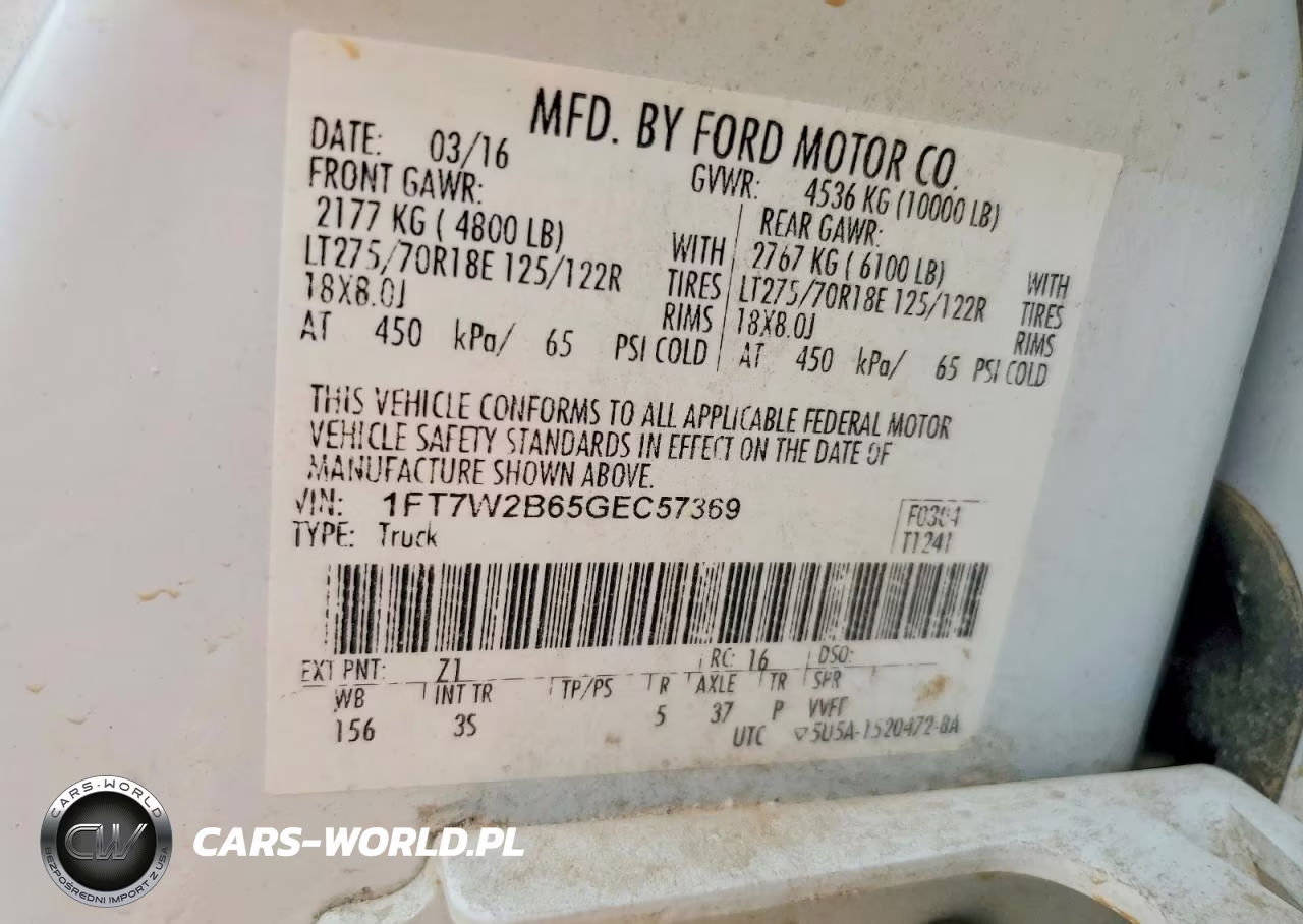 2016 Ford F250 Super Duty VIN:1FT7W2B65GEC57369 - 12