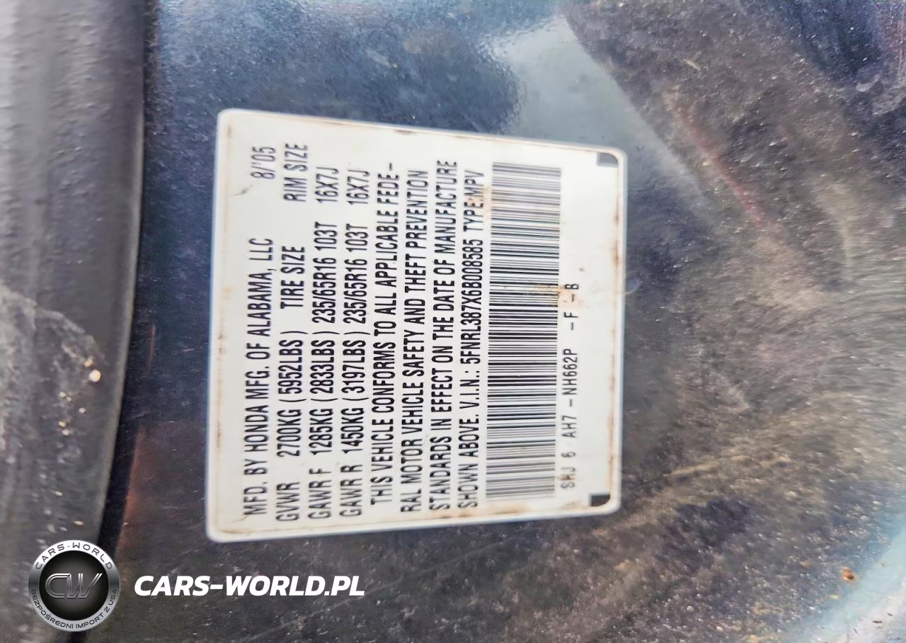 2006 Honda Odyssey Exl VIN:5FNRL387X6B008585 - 13