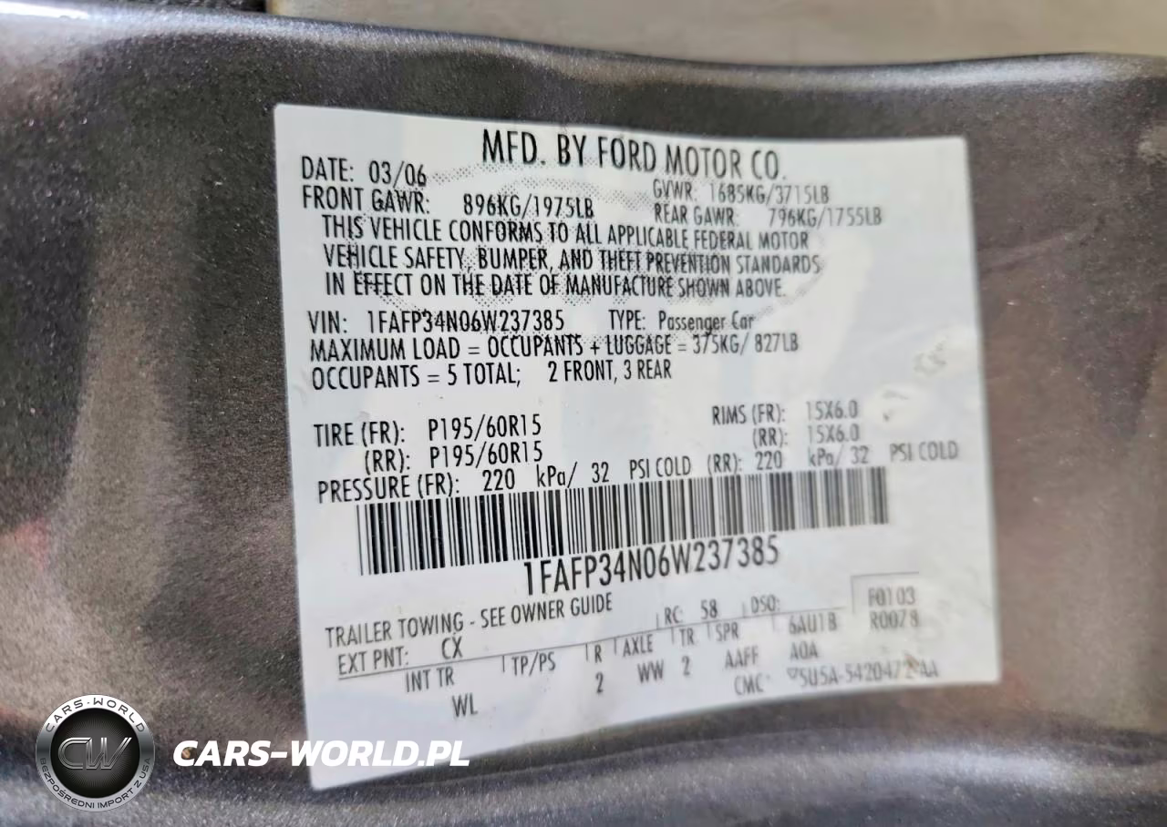 2006 Ford Focus Zx4 VIN:1FAFP34N06W237385 - 12
