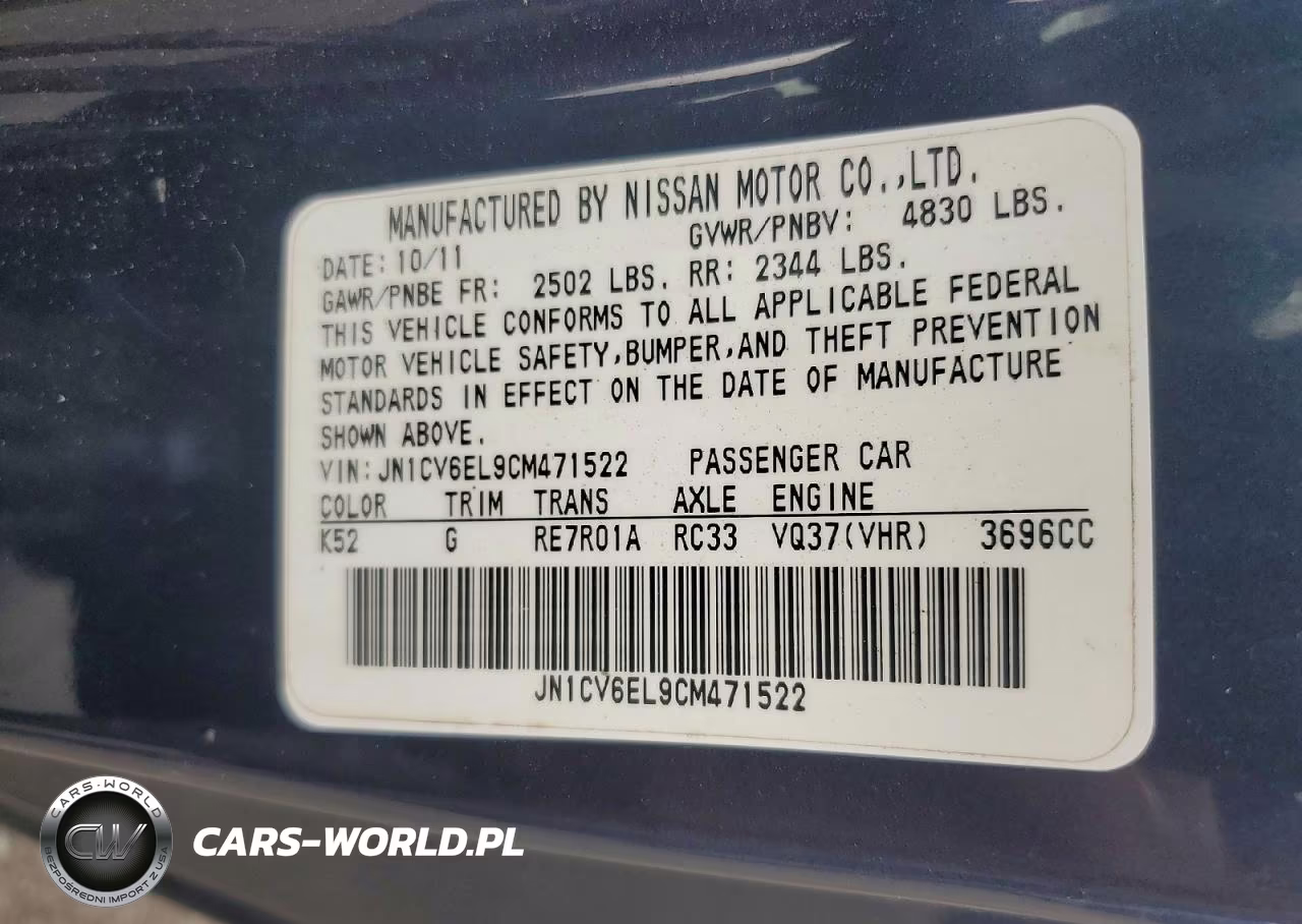 2012 Infiniti G37 Coupe X VIN:JN1CV6EL9CM471522 - 12