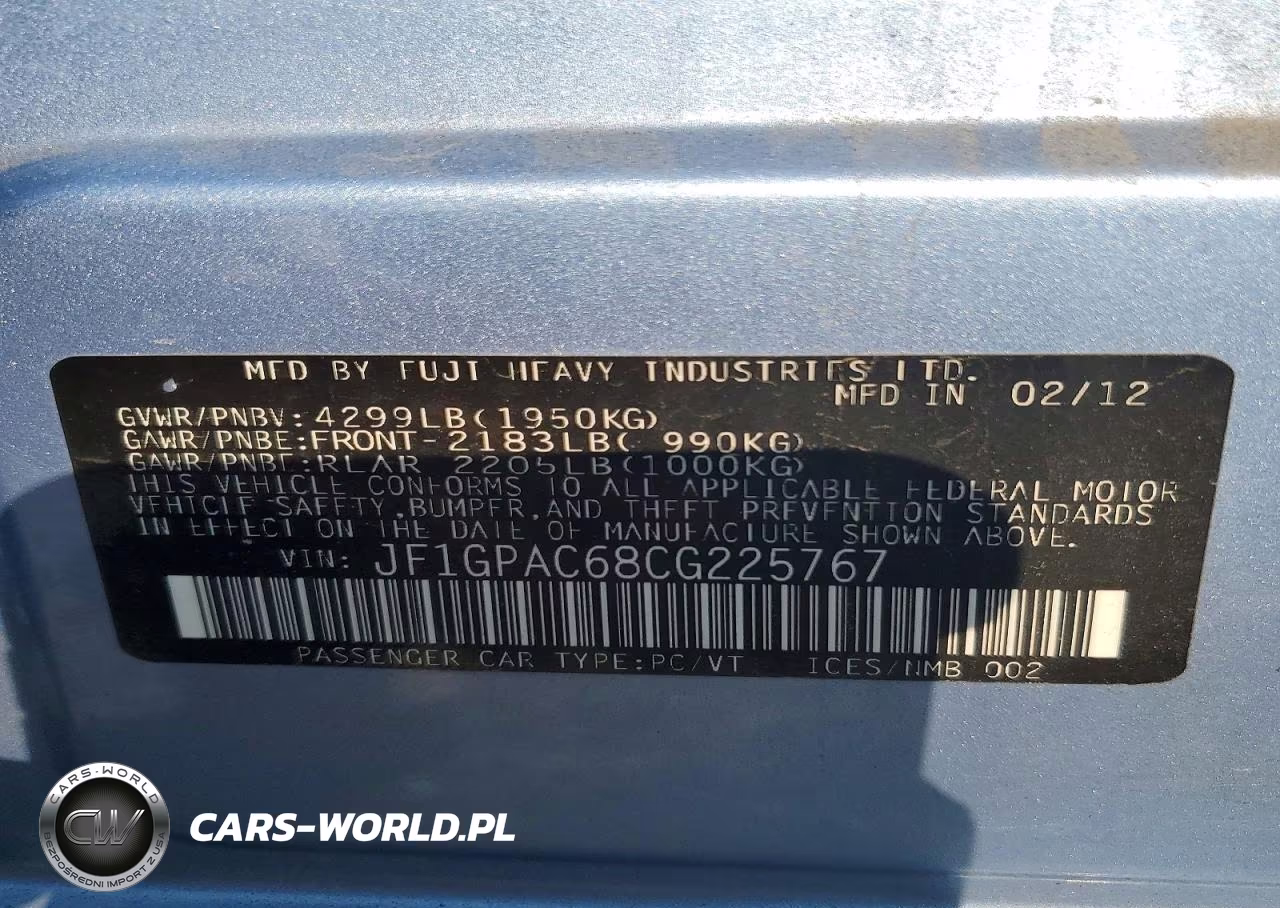 2012 Subaru Impreza Premium VIN:JF1GPAC68CG225767 - 14