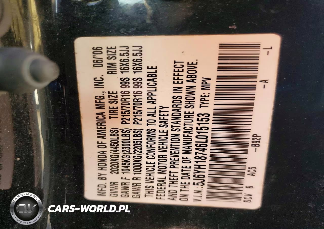 2006 Honda Element Ex VIN:5J6YH18746L015153 - 13