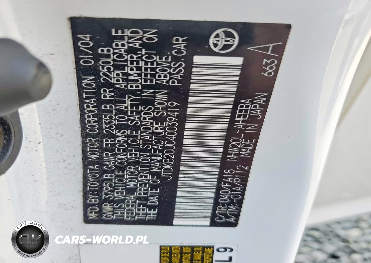 2004 Toyota Prius Base VIN:JTDKB20U040039419 - 13