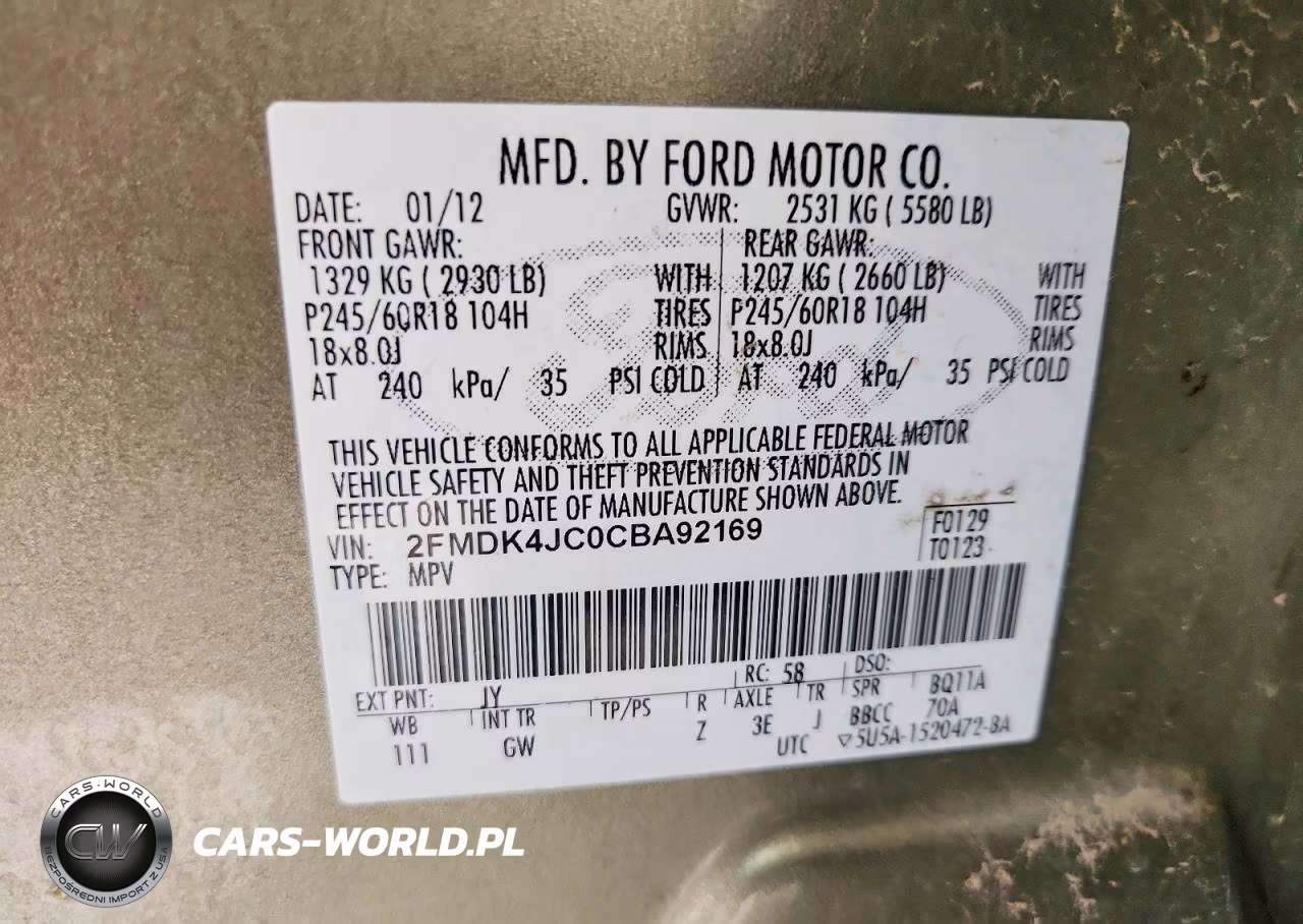 2012 Ford Edge Sel VIN:2FMDK4JC0CBA92169 - 12