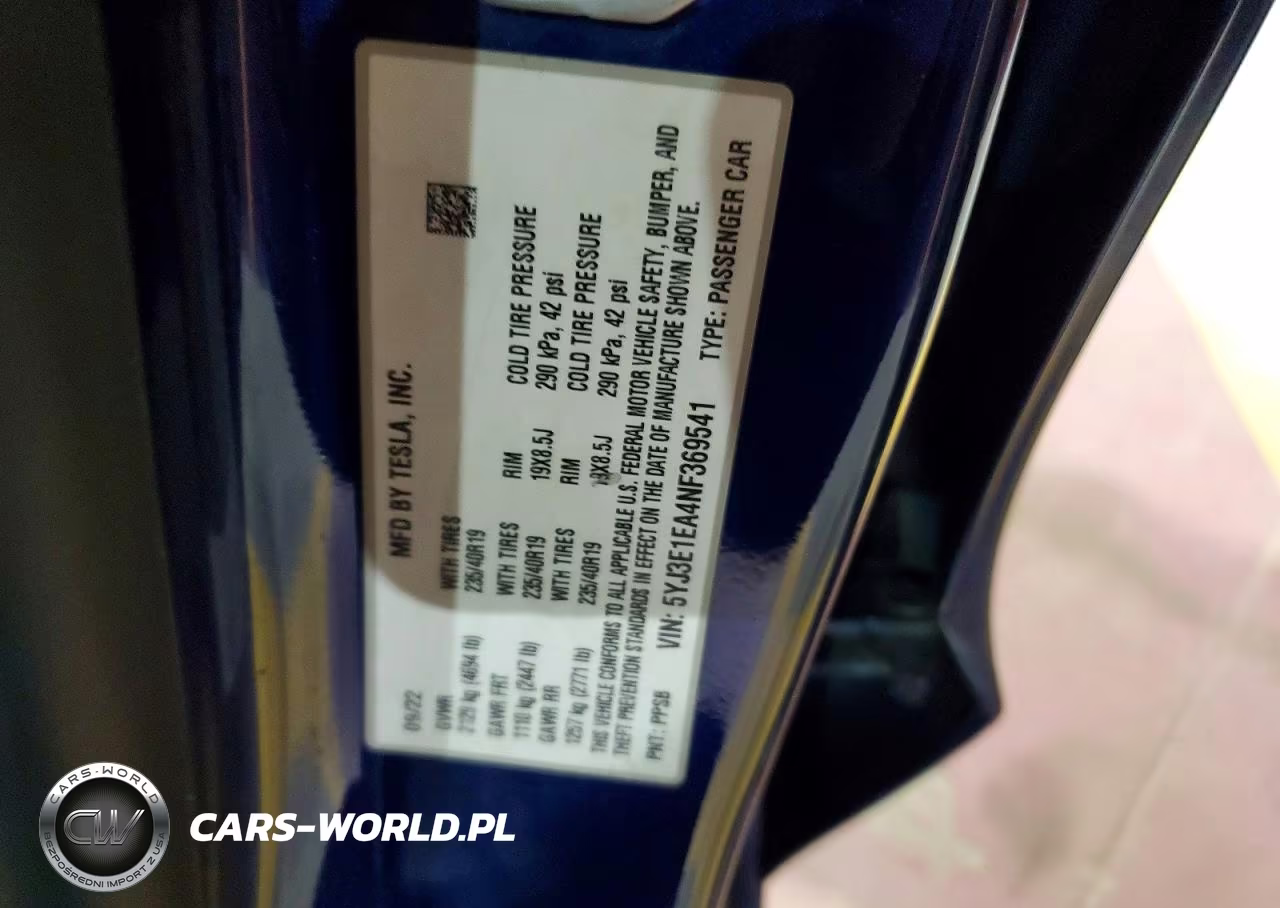 2022 Tesla Model 3 VIN:5YJ3E1EA4NF369541 - 12