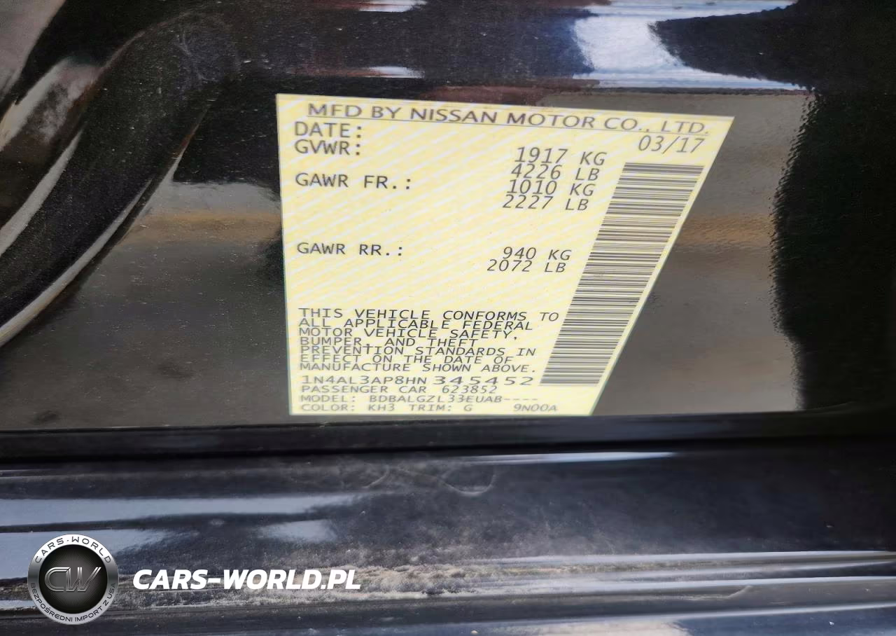 2017 Nissan Altima 2.5 S VIN:1N4AL3AP8HN345452 - 12