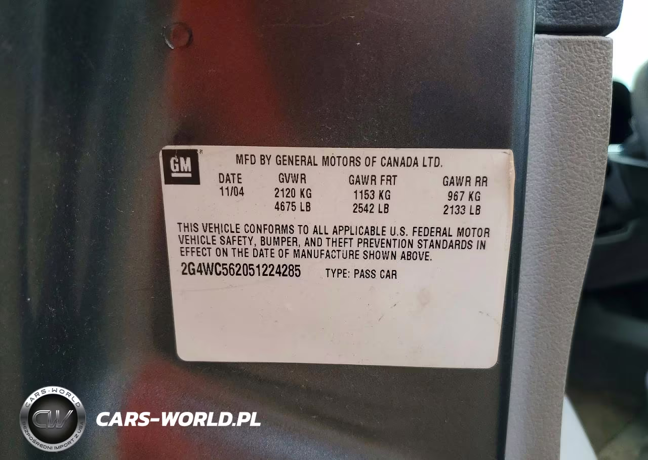 2005 Buick Lacrosse Cx VIN:2G4WC562051224285 - 12