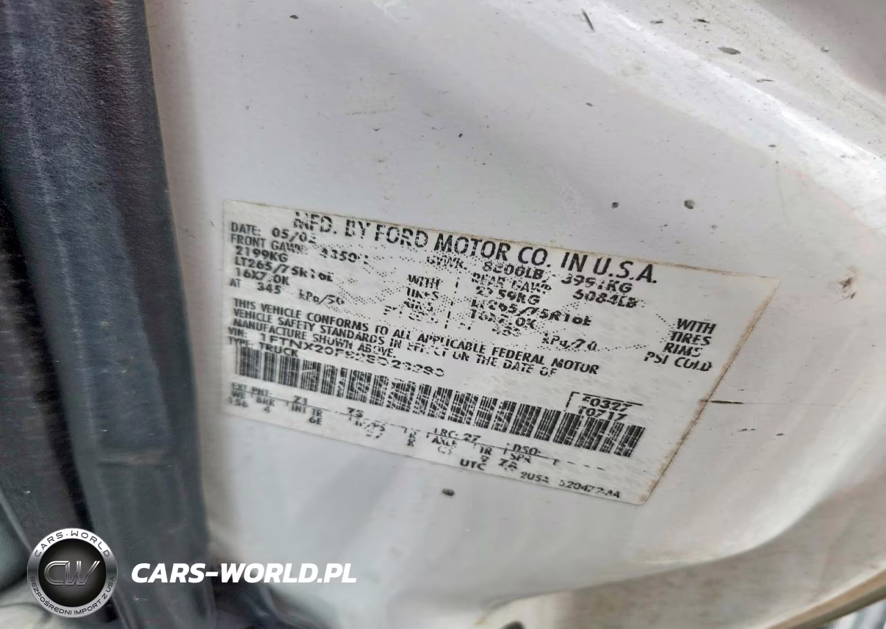 2002 Ford F250 Super Duty VIN:1FTNX20F82ED23283 - 14