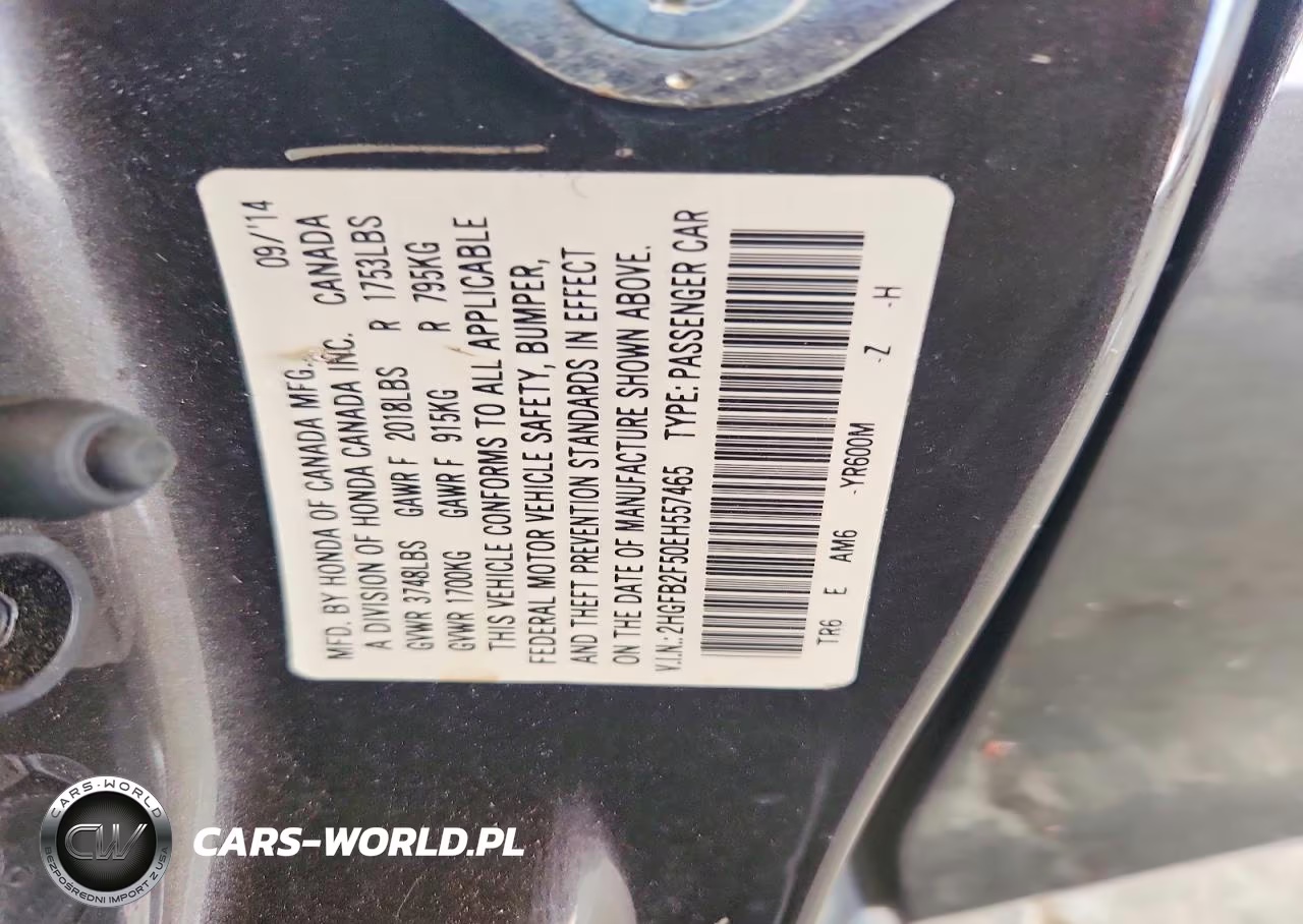 2014 Honda Civic Lx VIN:2HGFB2F50EH557465 - 12