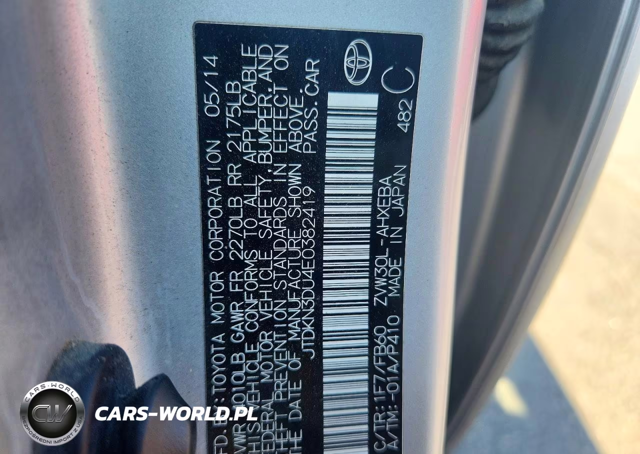 2014 Toyota Prius Two VIN:JTDKN3DU4E0382419 - 12