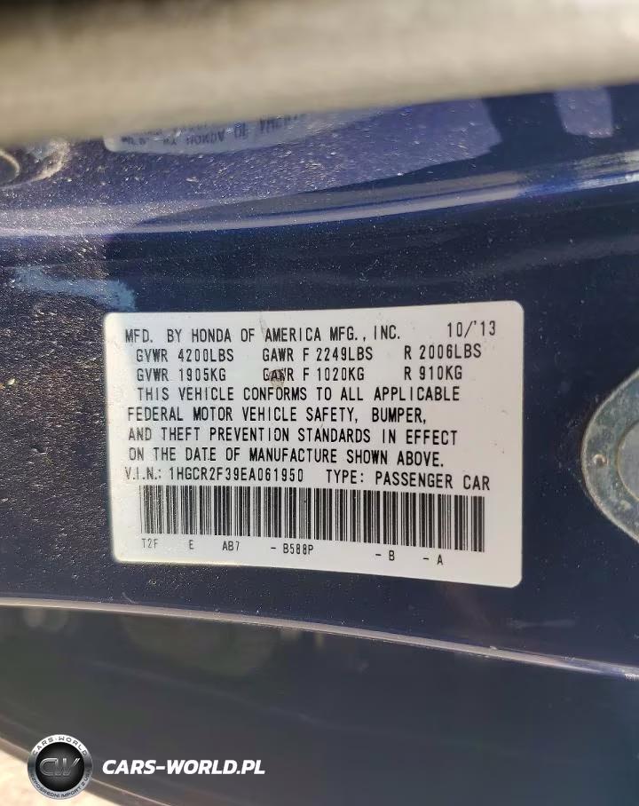 2014 Honda Accord Lx VIN:1HGCR2F39EA061950 - 12