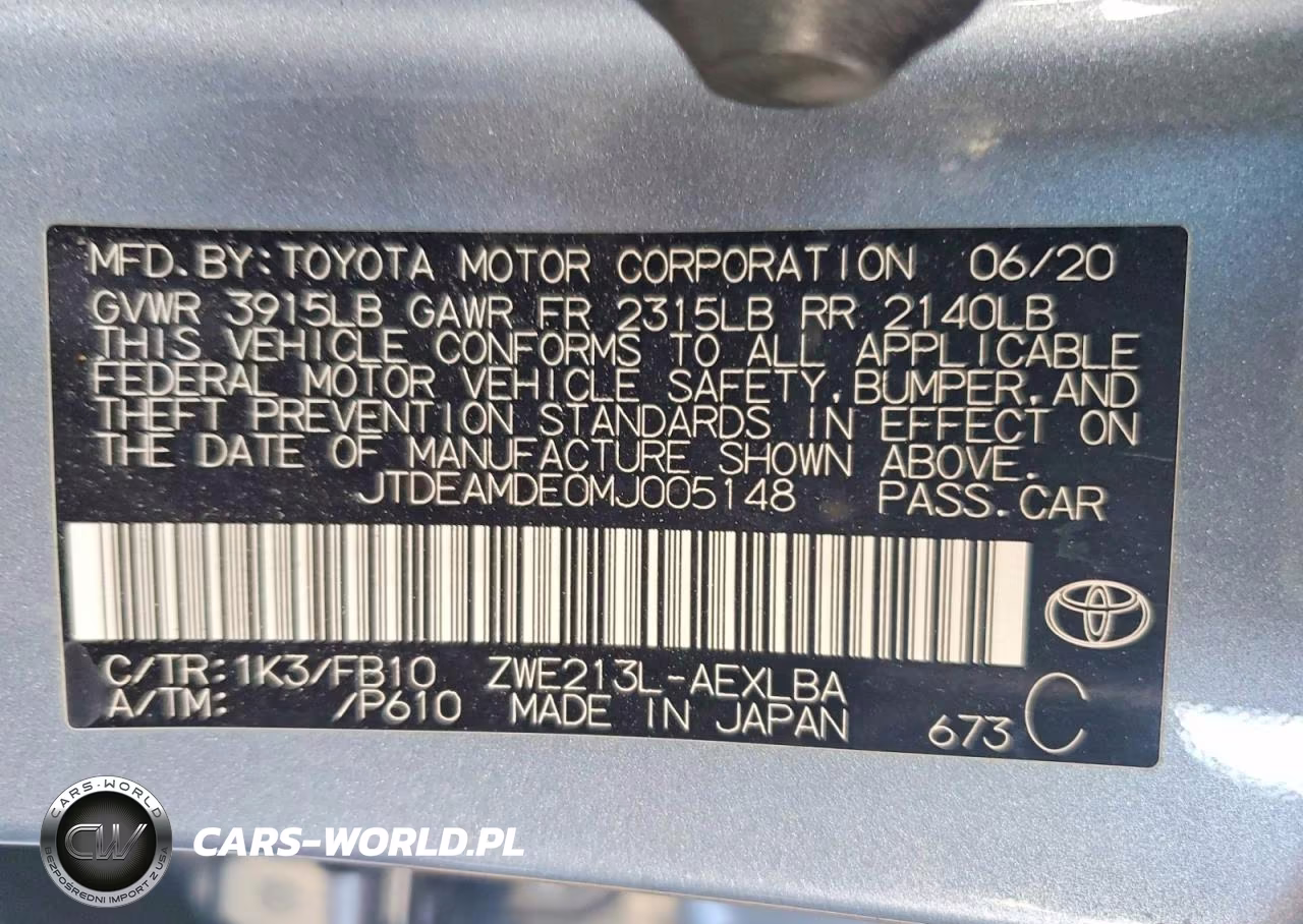 2021 Toyota Corolla Le VIN:JTDEAMDE0MJ005148 - 13