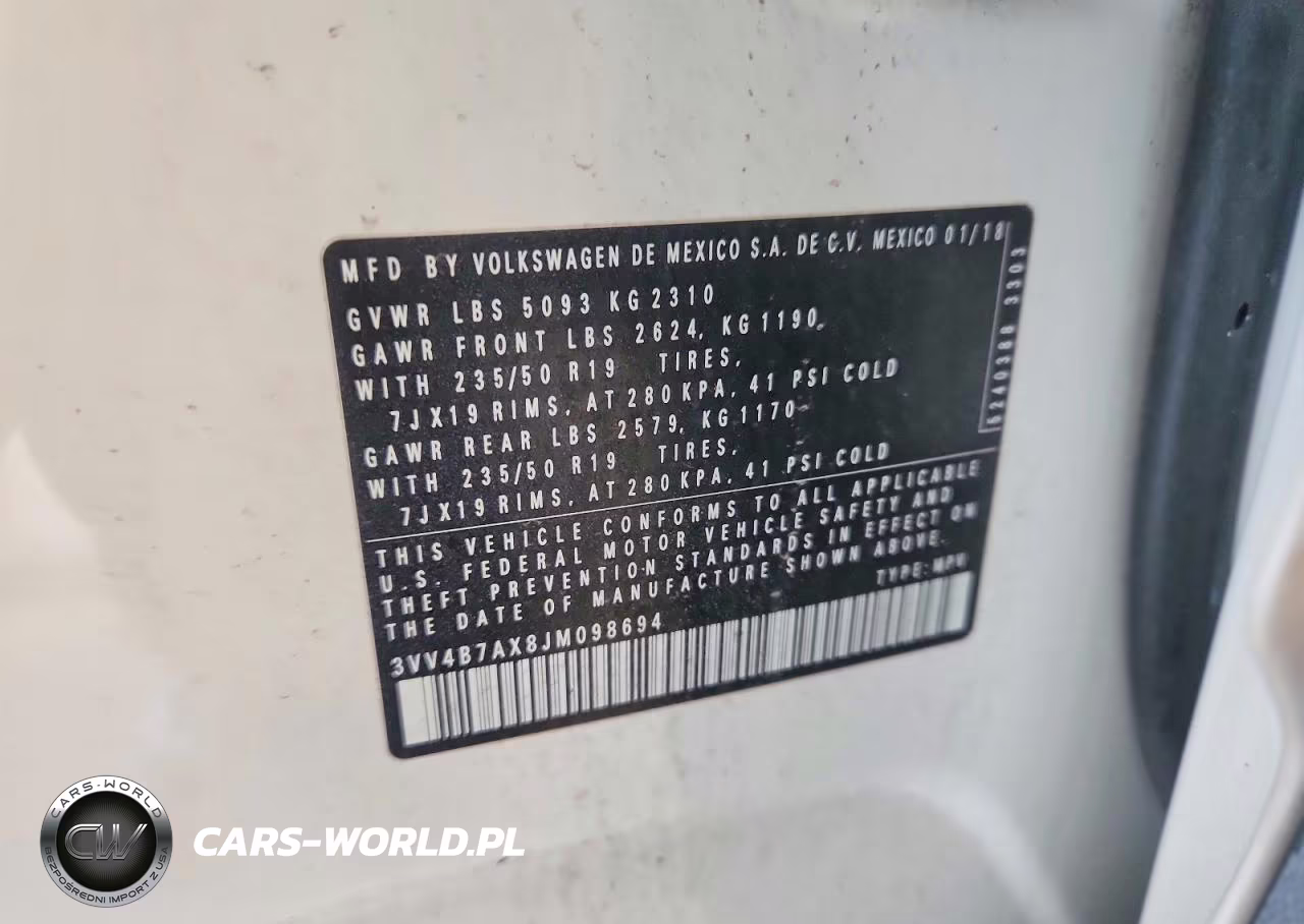 2018 Volkswagen Tiguan Sel Premium VIN:3VV4B7AX8JM098694 - 12
